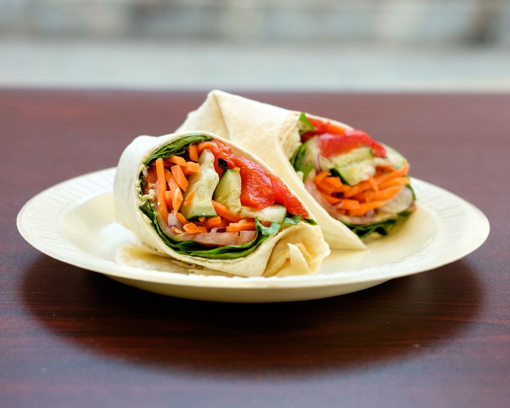 Hummus Wrap photographed by Coffee Talk Cafe in 2017